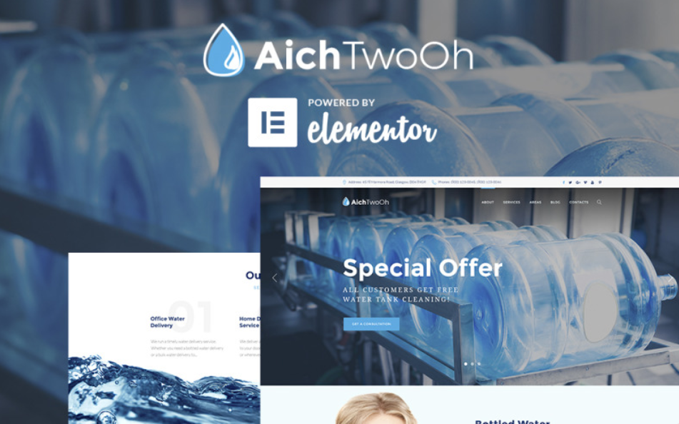AichTwoOh - Water Delivery Service Responsive WordPress Theme