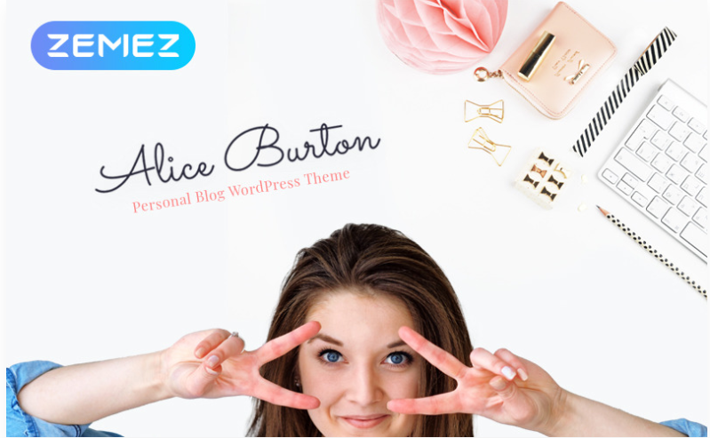 AliceBurton - Personal Blog Elementor WordPress Theme