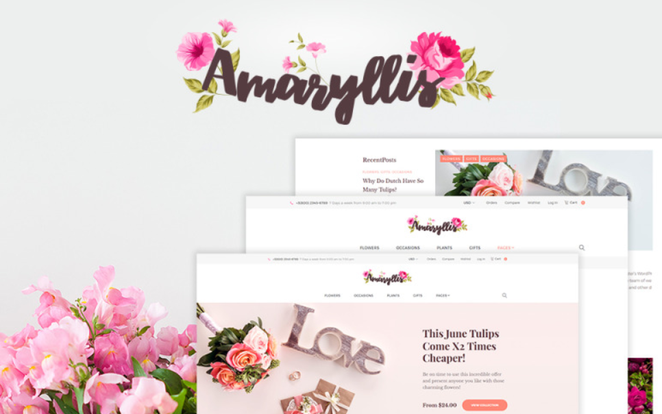 Product Image - Amaryllis – Flower Shop WooCommerce Theme