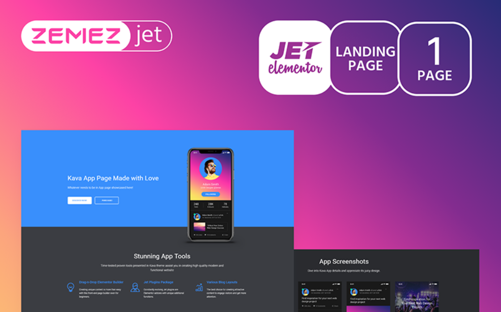 Appsine - Mobile Application Jet Elementor Template