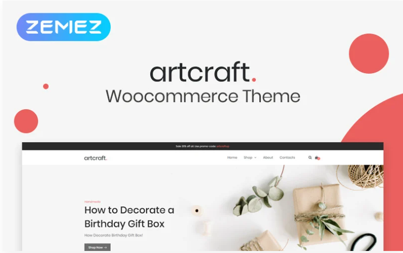 Artcraft - Handmade ECommerce Clean Elementor WooCommerce Theme