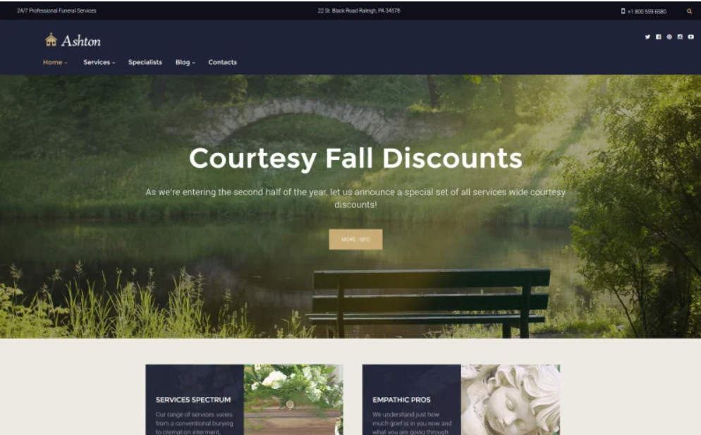 Product Image - Ashton – Funeral & Cemetery Services WordPress Theme