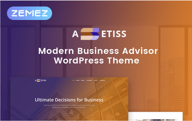 Assetiss - Modern Business Advisor Elementor WordPress Theme