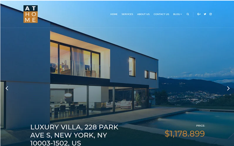 At Home - Real Estate Elementor WordPress Theme