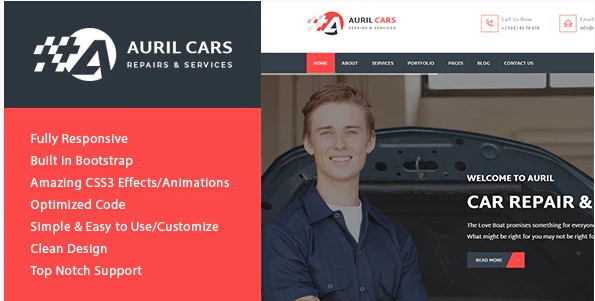Auril - Car Mechanic Workshop HTML Template
