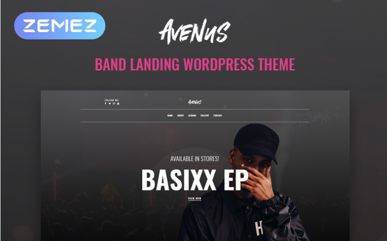 Avenus - Music One Page Modern Elementor WordPress Theme