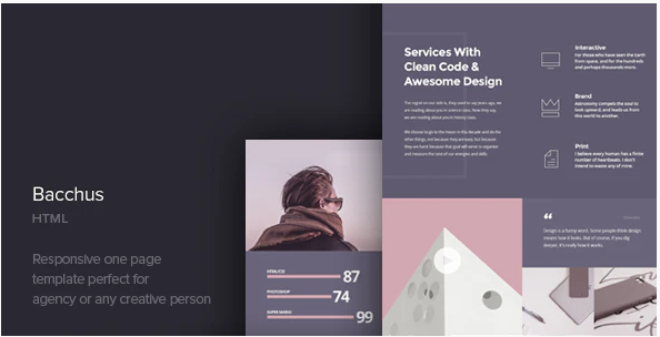 Bacchus - One Page HTML Template