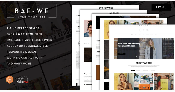 Baewe - Responsive One & Multi Page Portfolio HTML Template