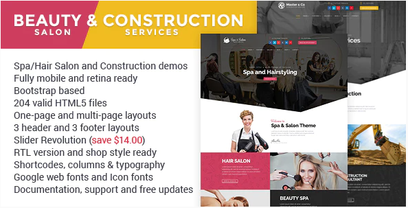 Beauty & Construction Services HTML Template