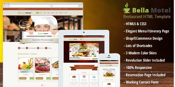 BellaMotel - Food, Restaurant Recipe HTML