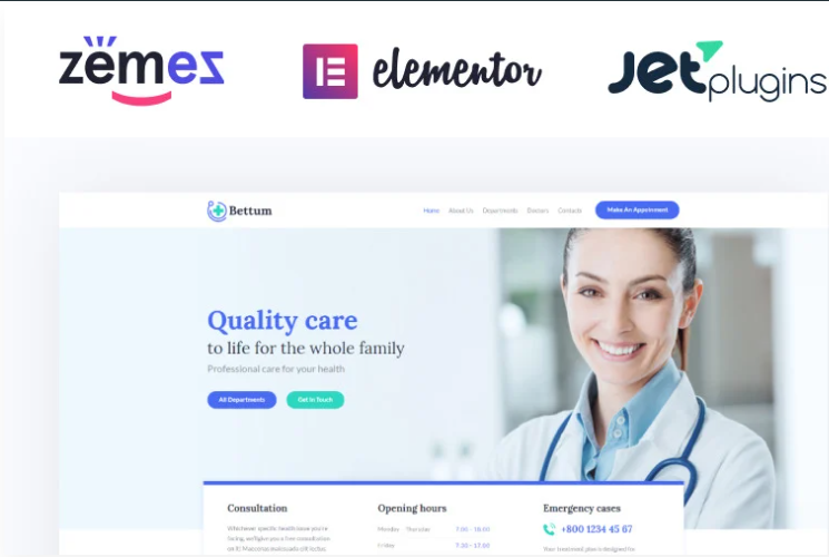Bettum - Clean Medical Elementor WordPress Theme