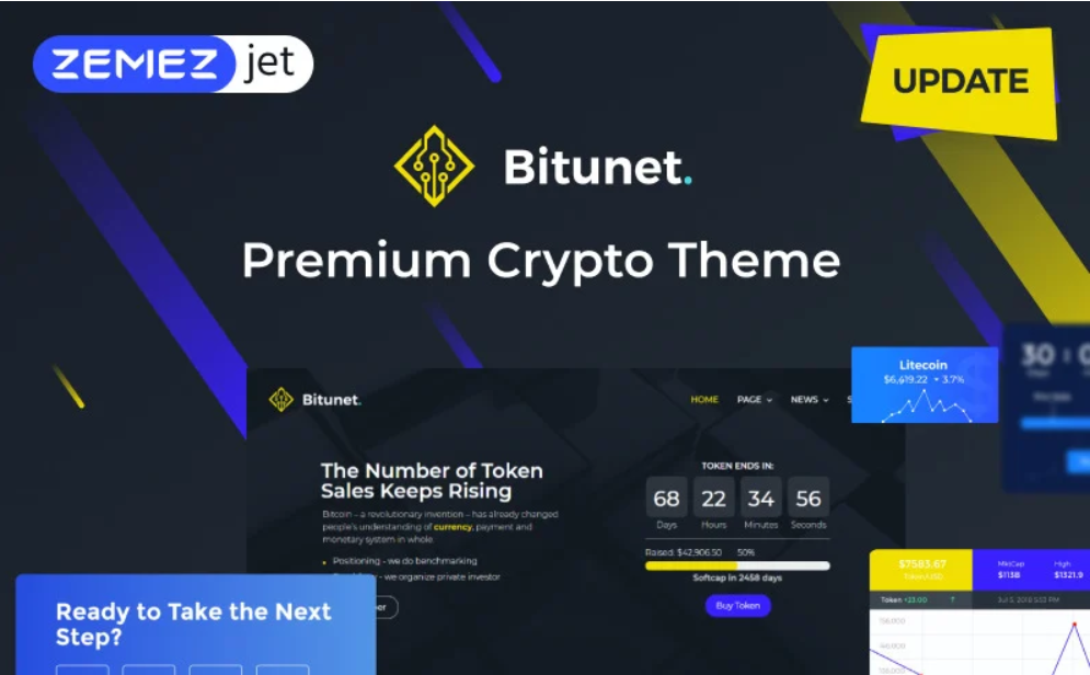 Product Image - Bitunet – Cryptocurrency Elementor WordPress Theme