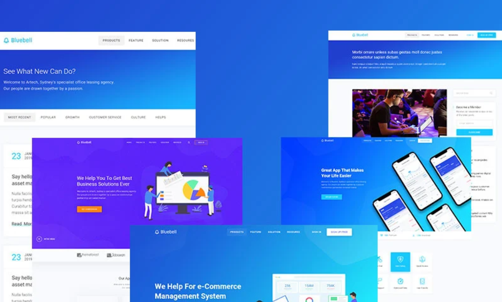 Bluebell - Software, Web App And Startup Tech Company WordPress Theme WordPress Theme