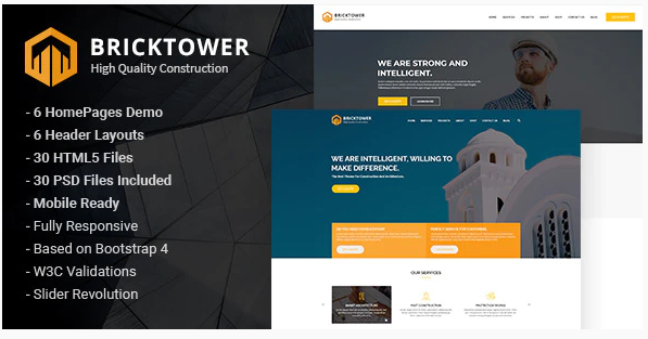 Bricktower - Construction and Building Company HTML5 Template