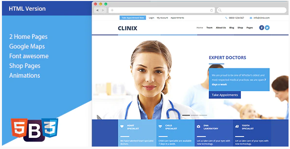 CLINIX - Medical HTML Template