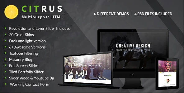 Citrus - OnePage Parallax HTML Portfolio