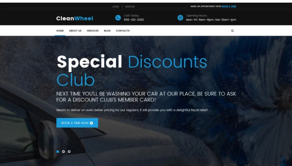CleanWheel Car Wash WordPress Theme