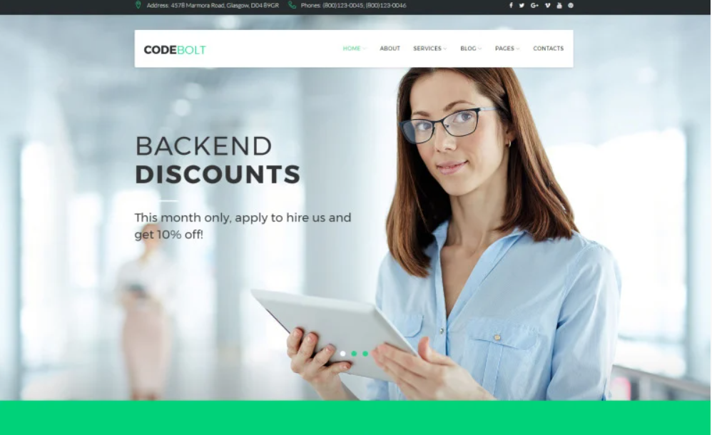 CodeBolt - Software Company WordPress Theme