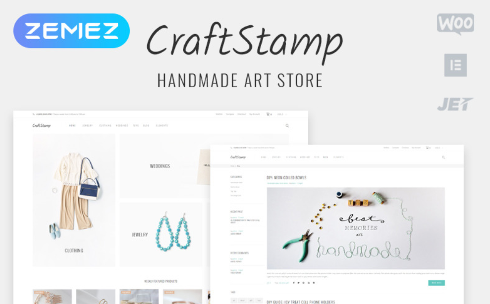 Craftstamp - Handmade Art Store Elementor WooCommerce Theme