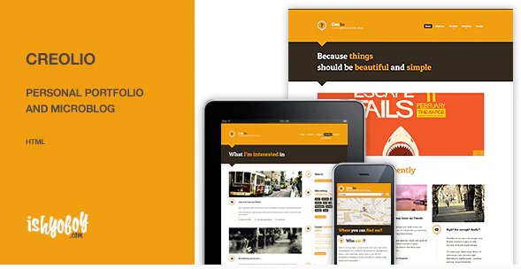 Creolio - Personal portfolio and microblog HTML