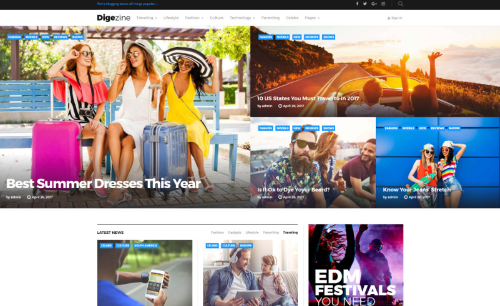 Digezine - News Magazine WordPress Theme