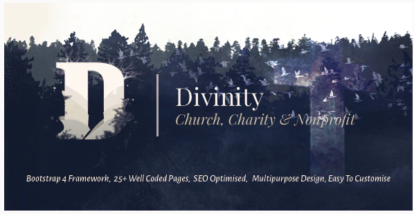 Divinity - Church, Non Profit and Charity Events Bootstrap 4 HTML Template