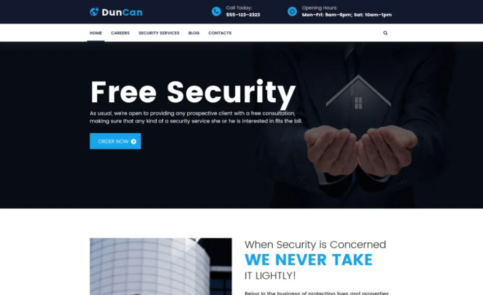 DunCan - Security Systems & Bodyguard Services WordPress Theme