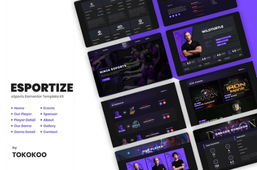 Esportize eSports Elementor Template Kit
