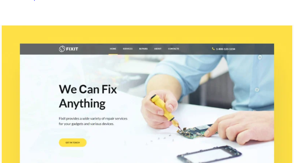 Product Image - Fixit – Gadgets Repair Multipurpose Modern Elementor WordPress Theme 1.0.1