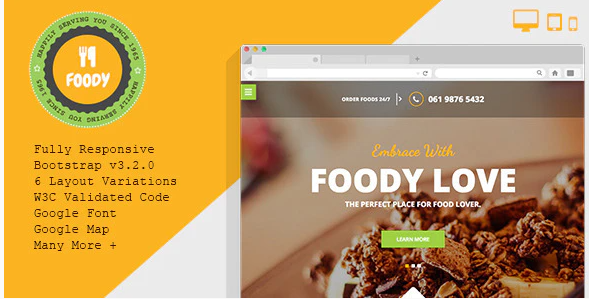 Foody – Responsive Restaurant HTML5 Template