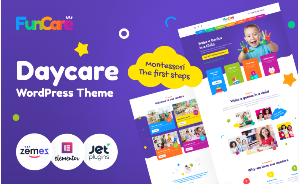 Product Image - FunCare – Bright And Enjoyable Daycare Website Design Theme WordPress Theme
