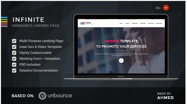Infinite – Marketing Unbounce Template — Theme by Themeforest