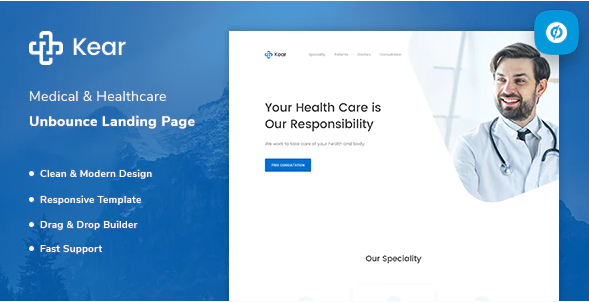 Kear – Medical & Healthcare Unbounce Landing Page Template — Theme by Themeforest