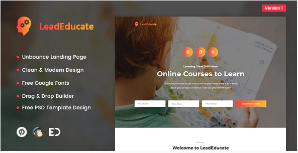 LeadEducate – Education Unbounce Landing Page Template — Theme by Themeforest