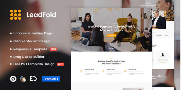 LeadFold – Lead Generation Unbounce Landing Page — Theme by Themeforest