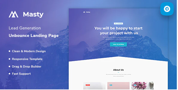 Masty – Lead Generation Unbounce Landing Page Template — Theme by Themeforest