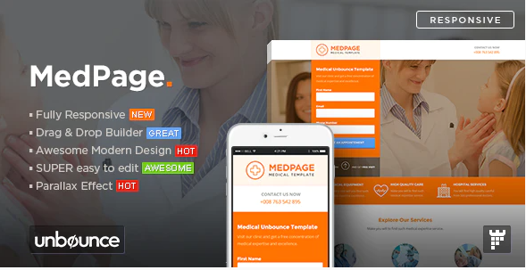 MedPage – Medical Unbounce Template — Theme by Themeforest