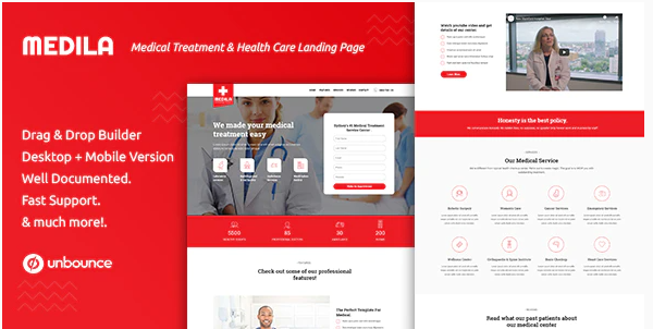Medila – Medical Treatment & Health Care Unbounce Landing Page Template — Theme by Themeforest