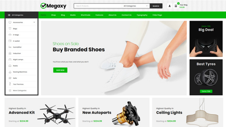 Megaxy - Multi Store WooCommerce Theme