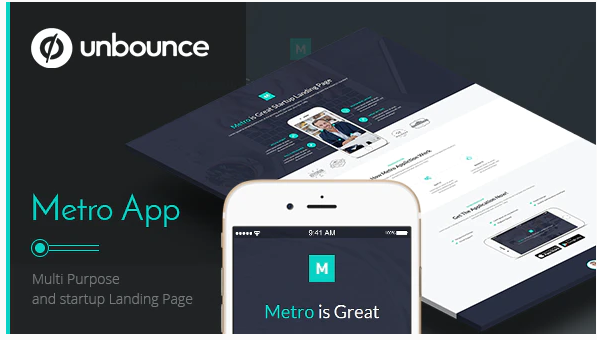 Metro App – Unbounce Landing Page — Theme by Themeforest