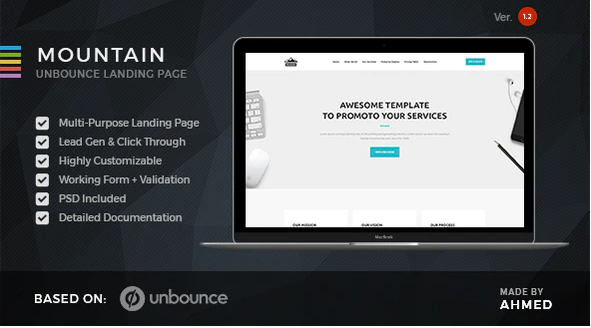 Mountain – Marketing Unbounce Template — Theme by Themeforest