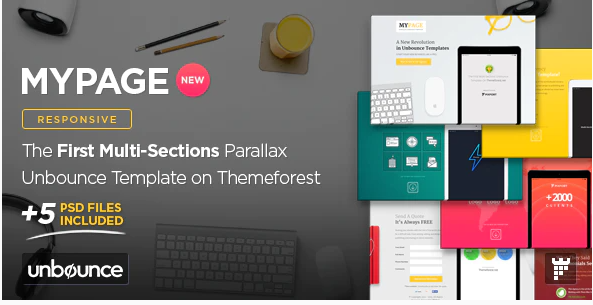 MyPage – Multi-Sections Parallax Unbounce Template — Theme by Themeforest