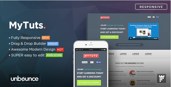 MyTuts – Education Unbounce Template — Theme by Themeforest