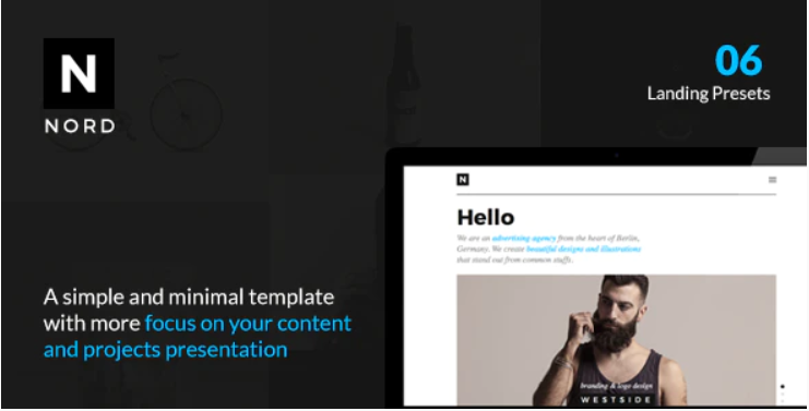 NORD - Responsive Creative Template with Focus on Content & Portfolio Presentation