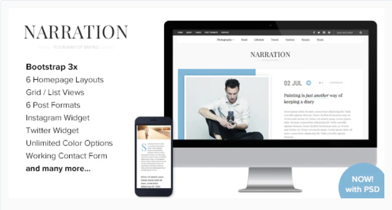 Narration - A Responsive HTML5 Blog Template