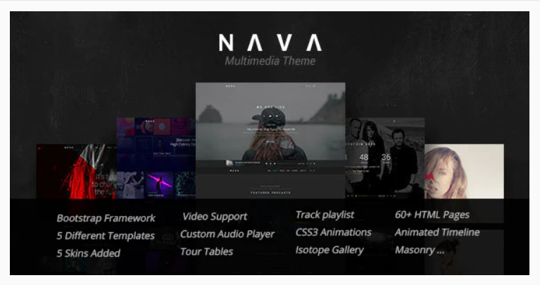 Nava - Music, Artist, Band, Radio | Ultimate Multimedia HTML Template