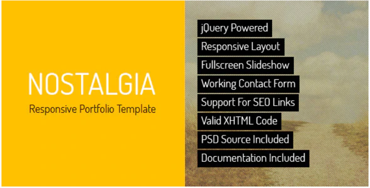 Nostalgia - Responsive Minimal Portfolio Template