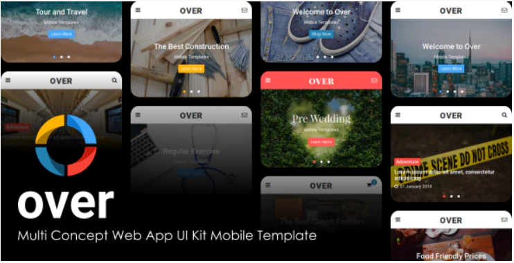 Over - Multi-Concept Web App UI Kit Mobile Template