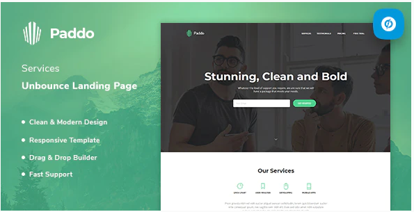 Paddo – Services Unbounce Landing Page Template — Theme by Themeforest