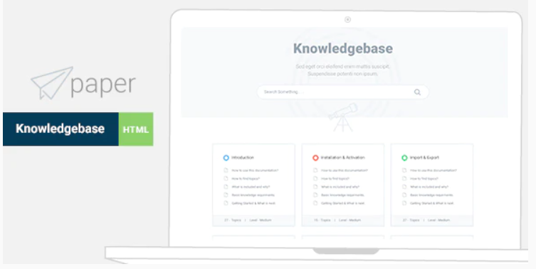 Paper - knowledge base Bootstrap4 HTML Template